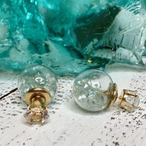 Dark Green Star Double Stud Earrings